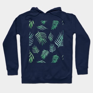 Watercolor Green Palm Leaves Hoodie